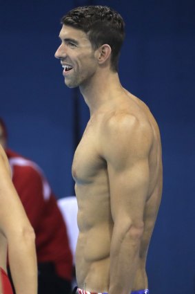 Raring to go: Phelps in Rio earlier this week.