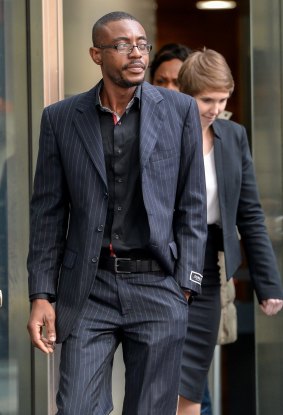 Mbuyi Mwamba, one of the four men who came to Australia as a refugee, at County Court in May.