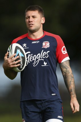 Back in training: Roosters centre Shaun Kenny-Dowall.