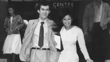 Jimmy Barnes with his wife Jane at a registry office in Sydney in May 1981. 