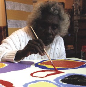 Sally Gabori at 82, a year after she made her first painting. 