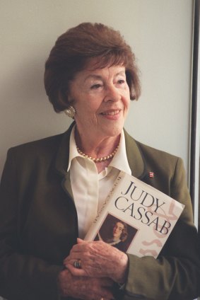 Judy Cassab with a copy of her Diaries