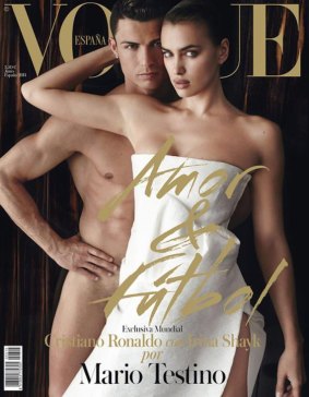Ronaldo stripped off for Vogue Spain with his Russian ex-girlfriend Irina Shayk in 2014.