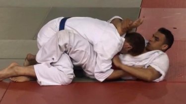 Nice attacker in 2010: Mohamed Lahouaiej Bouhlel, right, while competing in a martial arts competition.