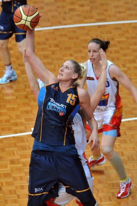 Lauren Jackson in action during her last game for the Capitals in Canberra on February 21, 2010.