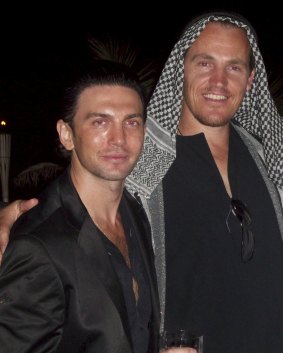 Henry Kaye (left) and Jamie McIntyre at a fancy dress party. 
