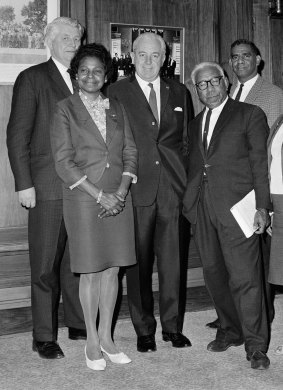 High esteem: Faith Bandler with Prime Minister Harold Holt (centre).