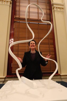 "Wow": Lord Mayor Clover Moore admires the artwork.