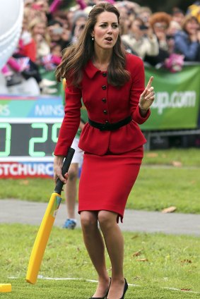 The Duchess of Cambridge showed her competitive side while taking part in a promotional cricket event in New Zealand last year.