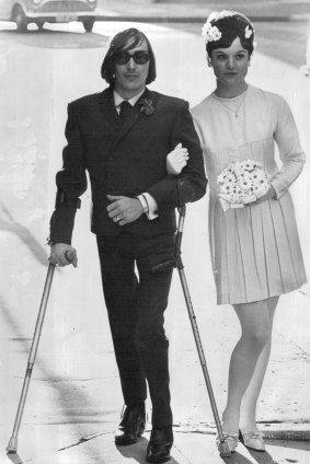 Jeff St John, 21, married Pam Bailey, 21, at the Wayside Chapel in Kings Cross in 1967.