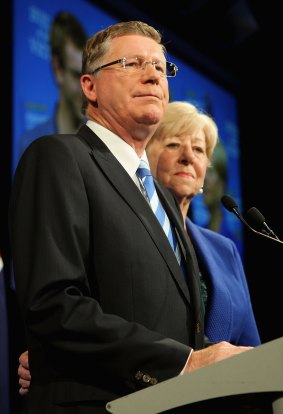 Liberal Party leader Denis Napthine concedes the election.