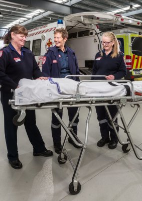 Georgi Hall (left), Andria White and Mel Buckingham are some of Victoria's longest serving paramedics. 