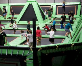 Flip Out's trampoline park will be open in Civic Square until Boxing Day.