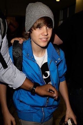 Bieber of old: The singer was an excitable, cute kid on his first trip to Sydney in 2010.