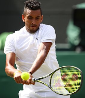 Kyrgios in action.