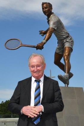 Honoured: Rod Laver at the unveiling of his statue at Melbourne Park on Thursday.