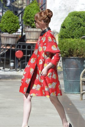 Elegant: Emma Stone in New York. 
