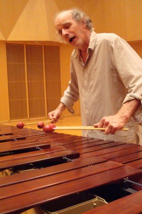Veteran percussionist Phil Treloar at the marimba.