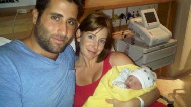 Sally Faulkner with her estranged husband Ali el-Amine  and their daughter Lahela at birth. 