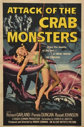 The full poster for 1957 flick <i>Attack of the Crab Monsters</i>.
