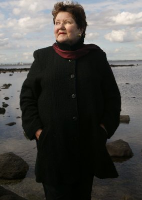 Joan Kirner on the beach in 2004 near her home in Williamstown.