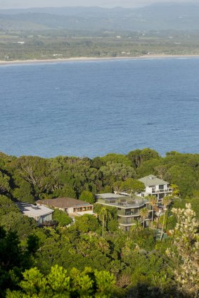 Large residential buildings set on the tropical North Coast, Byron Bay. 