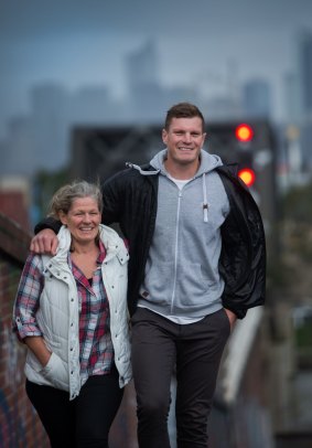 Redpath, with his mother Sam.