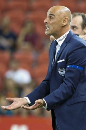 Victory coach Kevin Muscat during at Suncorp Stadium.