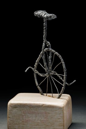 Samuel Johnson's most treasured object is this wire unicycle "trophy'' made by his sister Connie.