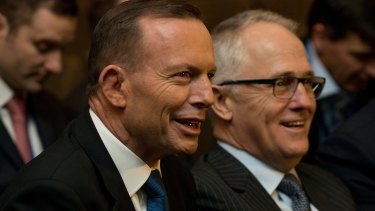 Malcolm Turnbull, right, pictured with Prime Minister Tony Abbott, has declined an invitation to appear on Monday's episode of Q&A. 