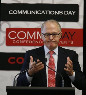 Turnbull speaking at a broadband conference.
