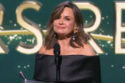 Lisa Wilkinson giving her acceptance speech at The Logies.
