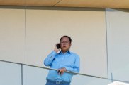 Chinese donor and gambler Huang Xiangmo pictured on the balcony of his Mosman mansion last year.