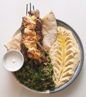 Lebanese barbecue plate.