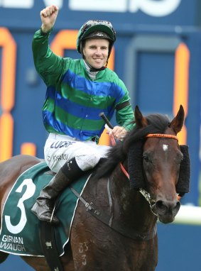 One-eyed blinker: Tommy Berry on board Inference.