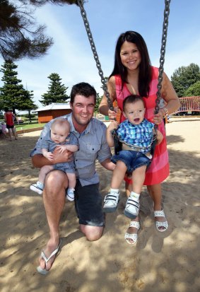 Marc Leishman with wife Audrey and sons Oliver and Harvey several years ago.