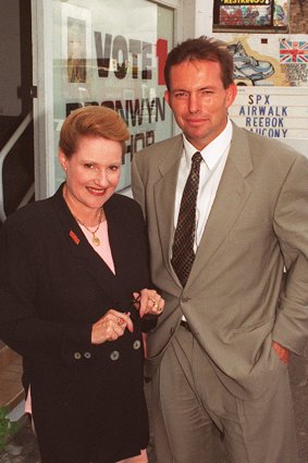 Bronwyn Bishop and Tony Abbott on the campaign trail.