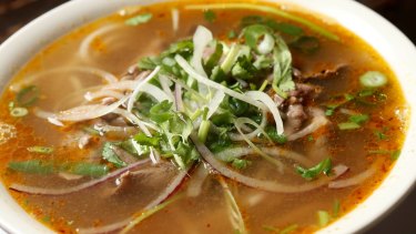 CoDo's sliced rare beef with chilli beef soup 