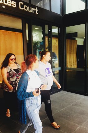 Cody Yarran's girlfriend Brianna leaves Perth Magistrates' Court.