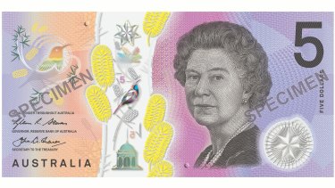The new $5 note has tactile features for blind people.