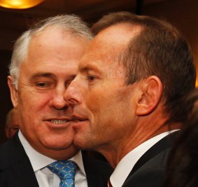 Tony Abbott and Malcolm Turnbull at the 2010 Liberal Party Convention.