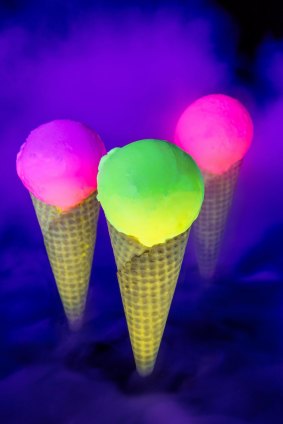 Glow-in-the-dark ice-cream GloCones from 196Below, one of a number of food stalls that will be open around the city for White Night.