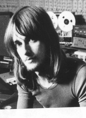 Mike Oldfield in the recording studio in 1974.