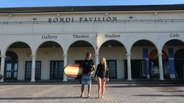 Romain Brehm and Madeleine Korbuss outside Bondi Pavilion. Both live in Bondi.