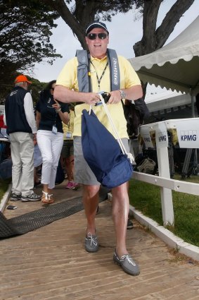 Roast master: Eddie McGuire at the KPMG Couta Boat race.