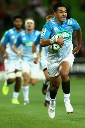 Rieko Ioane starred with three tries for the Blues.
