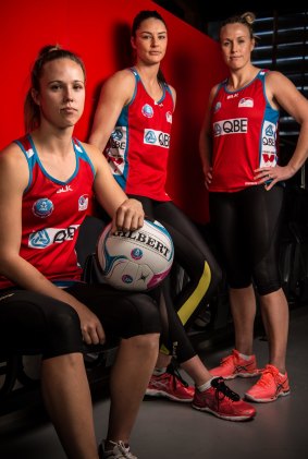 Rebel threat: From left, ex-Swifts teammates Paige Hadley, Diamonds captain Sharni Layton and Kim Green have all signed the letter of demand.