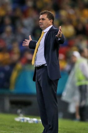 Ange Postecoglou looks a satisfied man as he watches the semi-final on Tuesday.