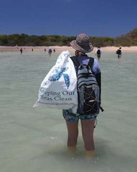 citizen scientists helped pick up the 285 kilograms of debris that had washed up.