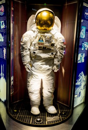 Space suit collection at Houston Space Centre.